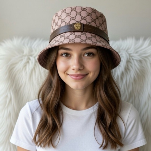 GUCCI GG Pink Canvas Bucket Hat Small $660 - Picture 10 of 10